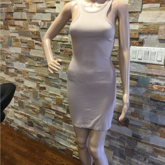 LNA Alissa Tank Dress Beige Mini Racer Back - Picture 1 of 6